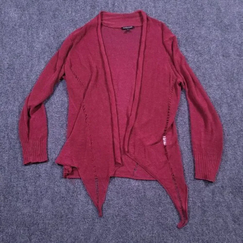 EILEEN FISHER Cardigan Womens PM Linen Viscose Mesh Open Front Italian Yarn